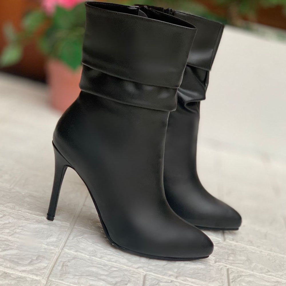 BOTIN MUJER 2086-70 TACO AGUJA 9 PLATAFORMA INTERNA COLOR NEGRO - 2