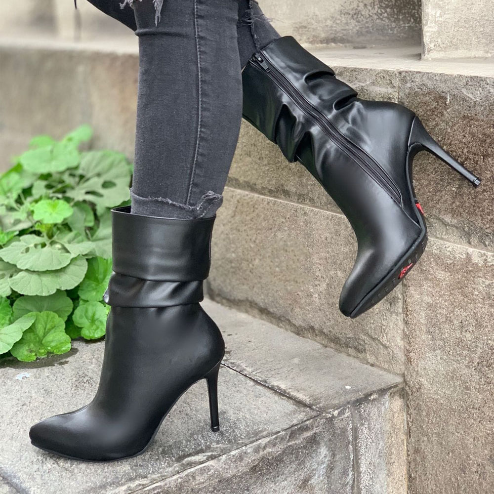 BOTIN MUJER 2086-70 TACO AGUJA 9 PLATAFORMA INTERNA COLOR NEGRO - 3