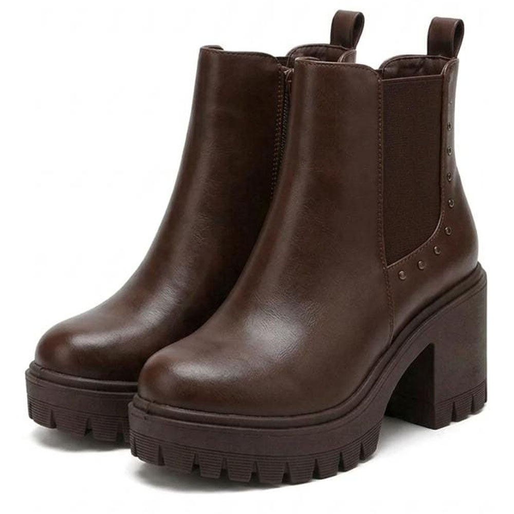 BOTIN MUJER CASUAL 2086-60 TACO 7 COLOR CHOCOLATE - 2