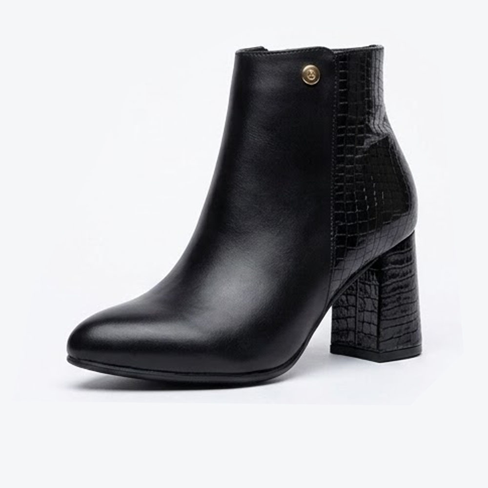 BOTIN MUJER 2086-60 TACO 7 LABRADO POSTERIOR COLOR NEGRO - 1