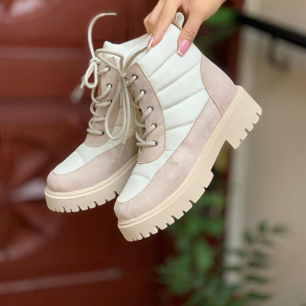 BOTIN MUJER CASUAL 2086-53 IMPERMIABLE COLOR HUESO - 4