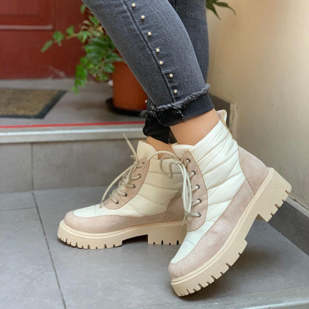 BOTIN MUJER CASUAL 2086-53 IMPERMIABLE COLOR HUESO - 5