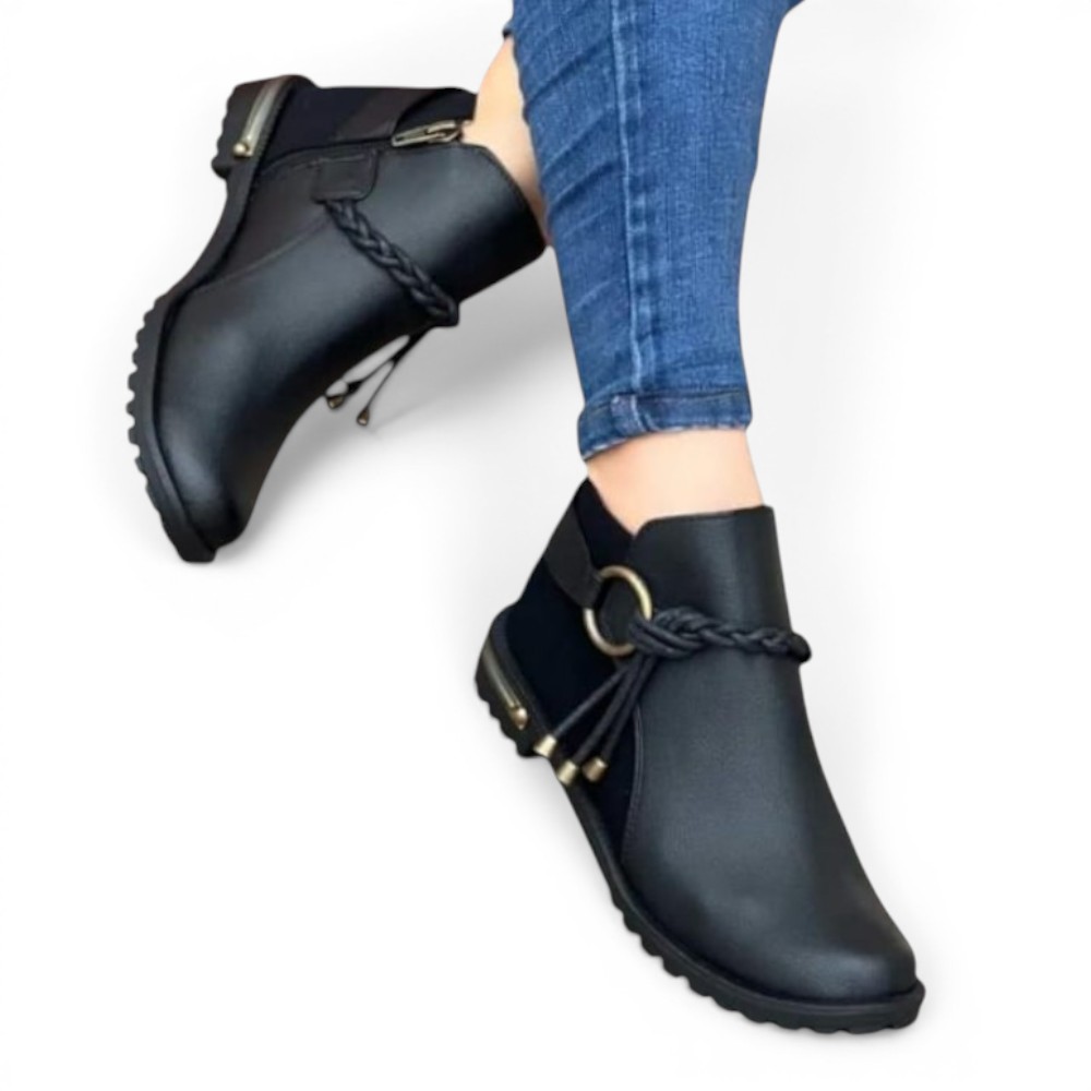 BOTIN MUJER 2086-50 VAQUERITA TACO 2 COLOR NEGRO - 2