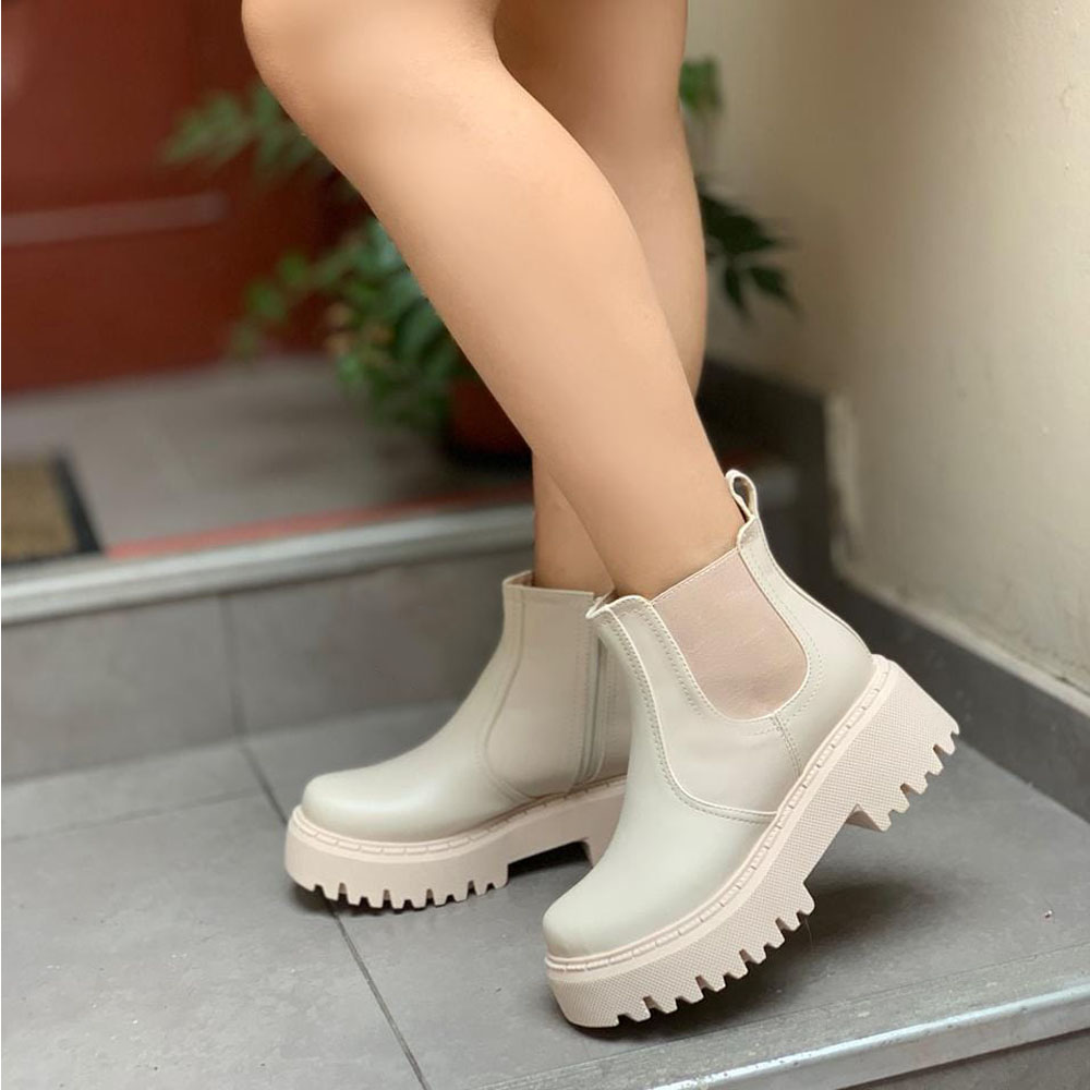 BOTIN MUJER DELICA 2086-57 TACO 4 COLOR HUESO - 3