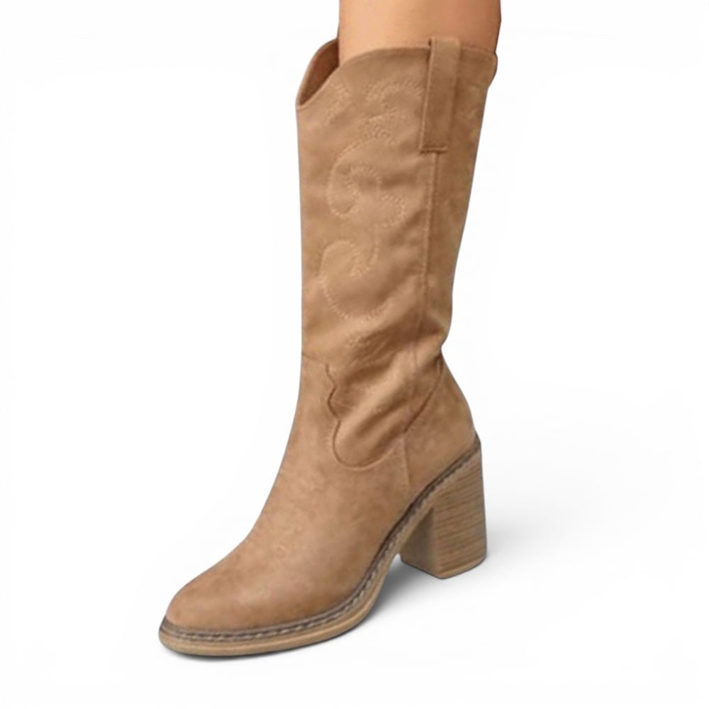 BOTA LARGA MUJER 2086-78 TACO 7 TEXANA COLOR PERLA - 1