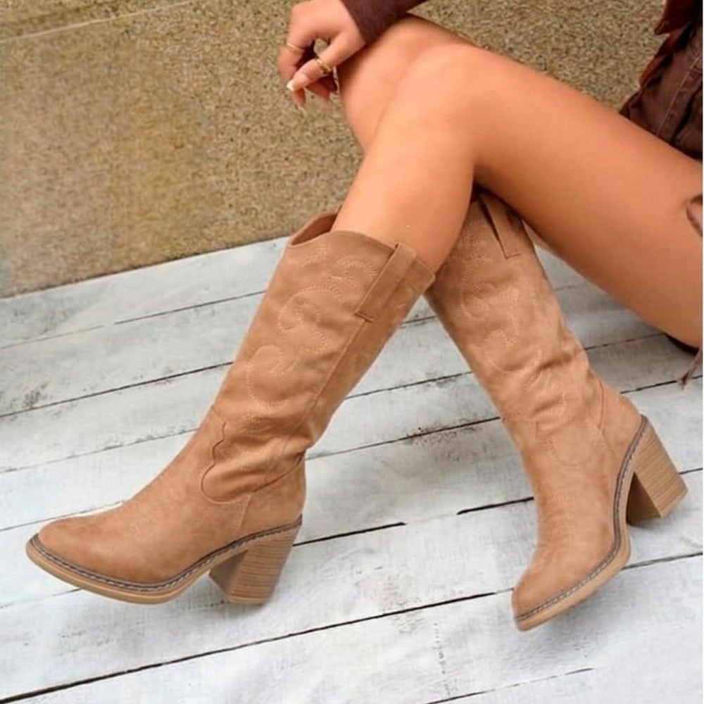 BOTA LARGA MUJER 2086-78 TACO 7 TEXANA COLOR PERLA - 2