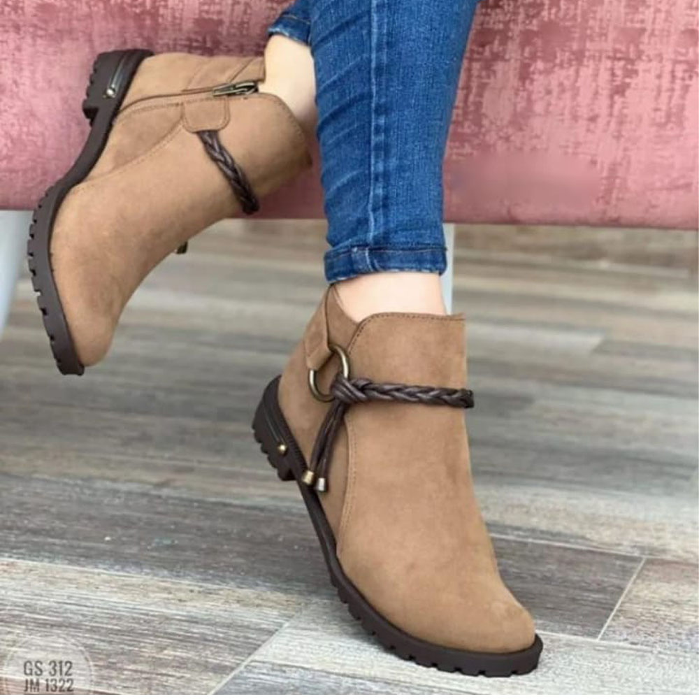 BOTIN MUJER 2086-50 VAQUERITA TACO 2 COLOR BEIGE - 3