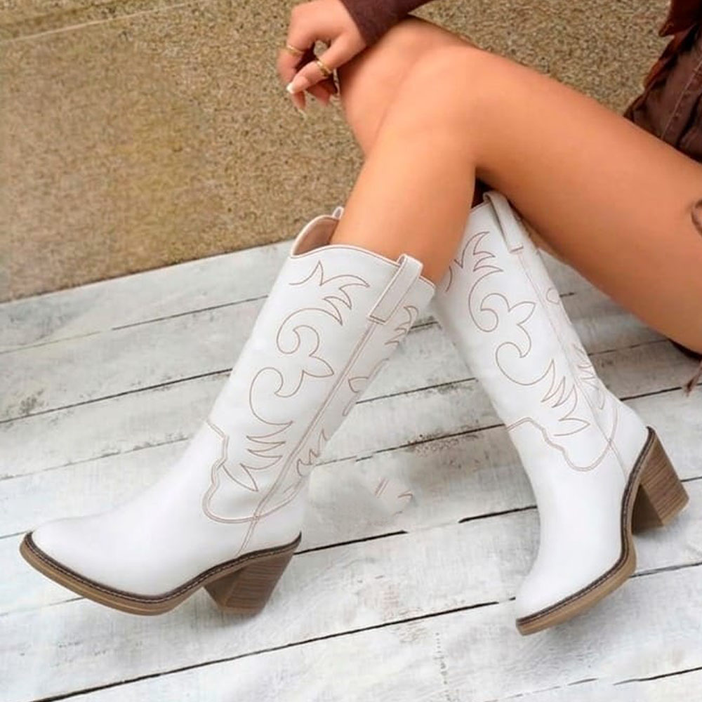 BOTA LARGA MUJER 2086-78 TACO 7 TEXANA COLOR BEIGE - 2