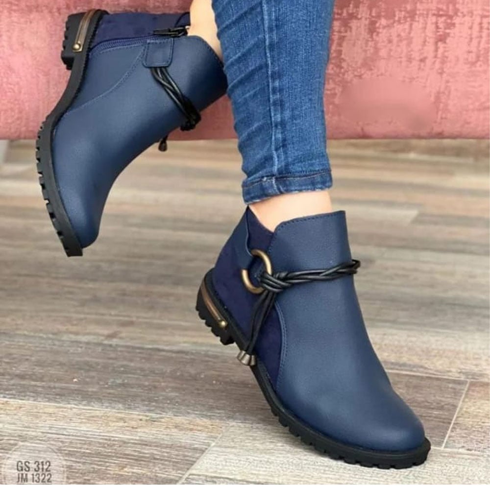 BOTIN MUJER 2086-50 VAQUERITA TACO 2 COLOR AZUL - 3