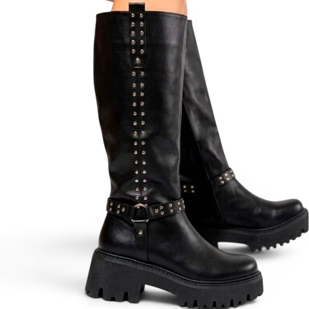 BOTA MUJER LARGA 2086-70 TACO 5 COLOR NEGRO - 1