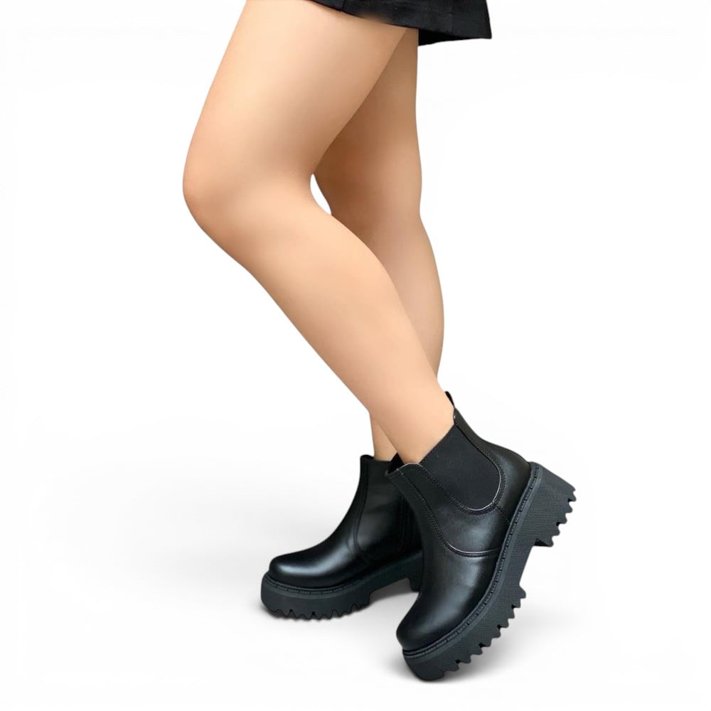 BOTIN MUJER DELICA 2086-57 TACO 4 COLOR NEGRO - 2