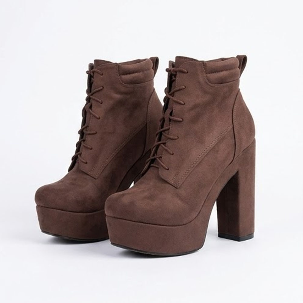 BOTIN MUJER PASADOR CASUAL 2086-62 TACO 12 PLATAFORMA 4 COLOR CHOCOLATE - 1
