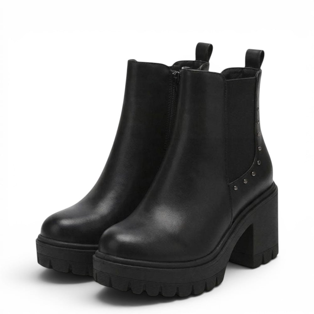 BOTIN MUJER CASUAL 2086-60 TACO 7 COLOR NEGRO - 2