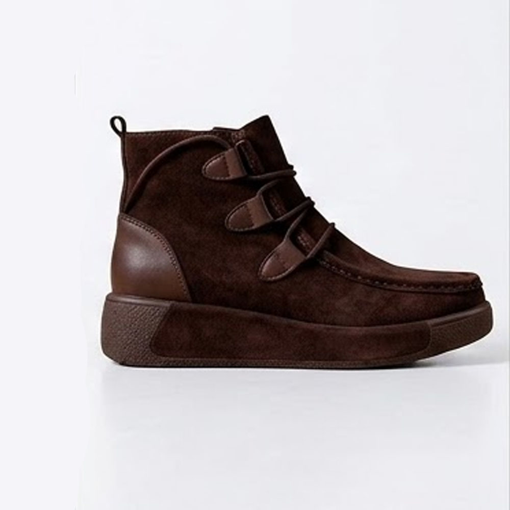 BOTIN MUJER CASUAL MIX 2086-55 PLANTA SPANZO COLOR CHOCOLATE - 1