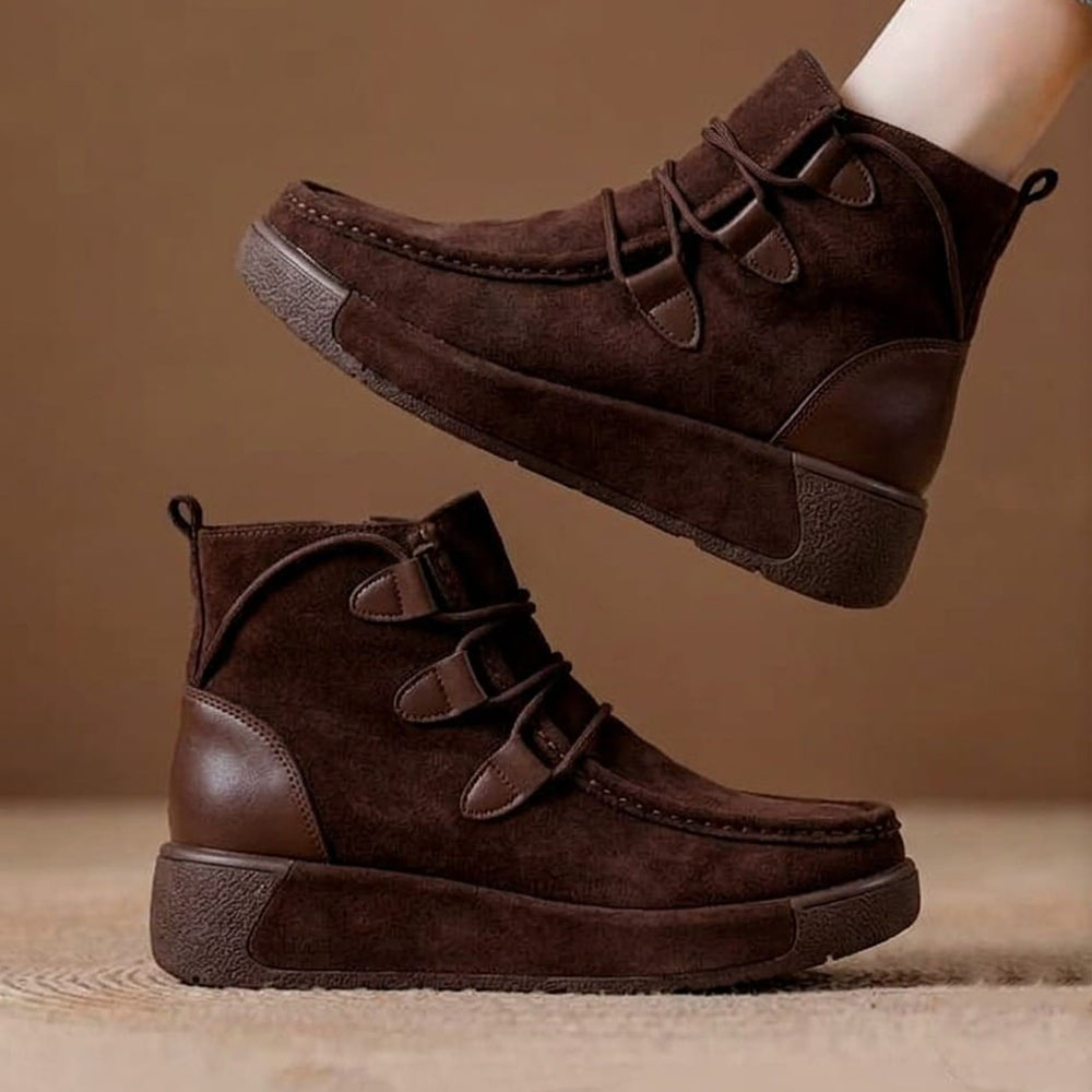 BOTIN MUJER CASUAL MIX 2086-55 PLANTA SPANZO COLOR CHOCOLATE - 2