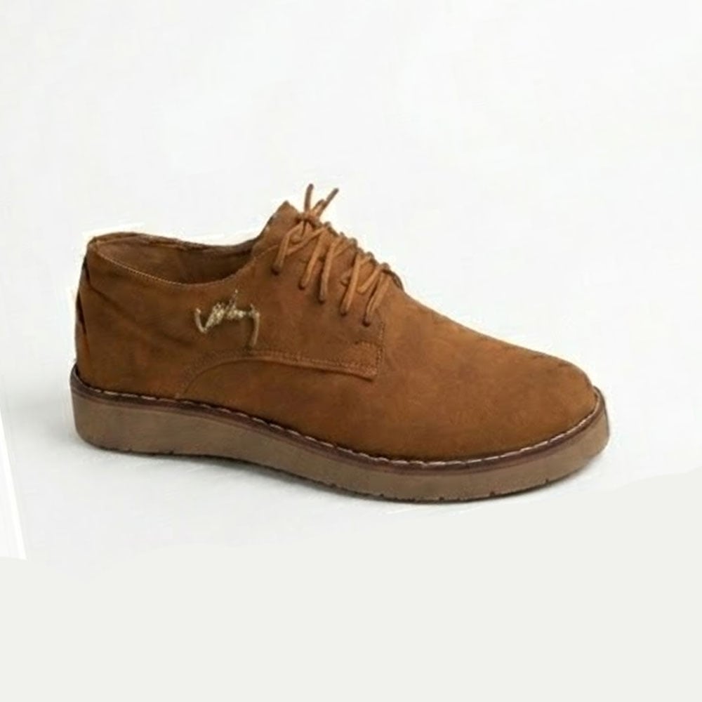 ZAPATO 2086-48 GAMUZA OX-FORD CARAMELO - 1