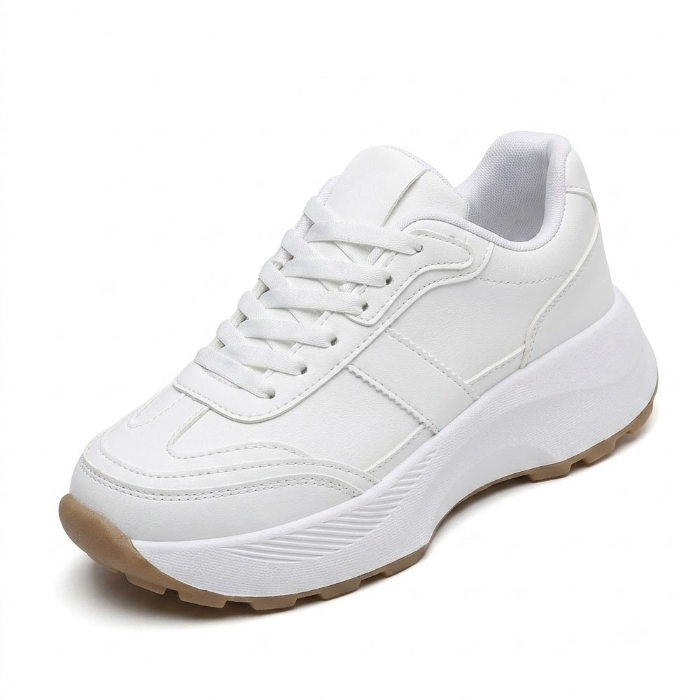 ZAPATILLA ESCOLAR NIÑA PLATAFORMA 4 CM 2086-50 COLOR BLANCO - 1