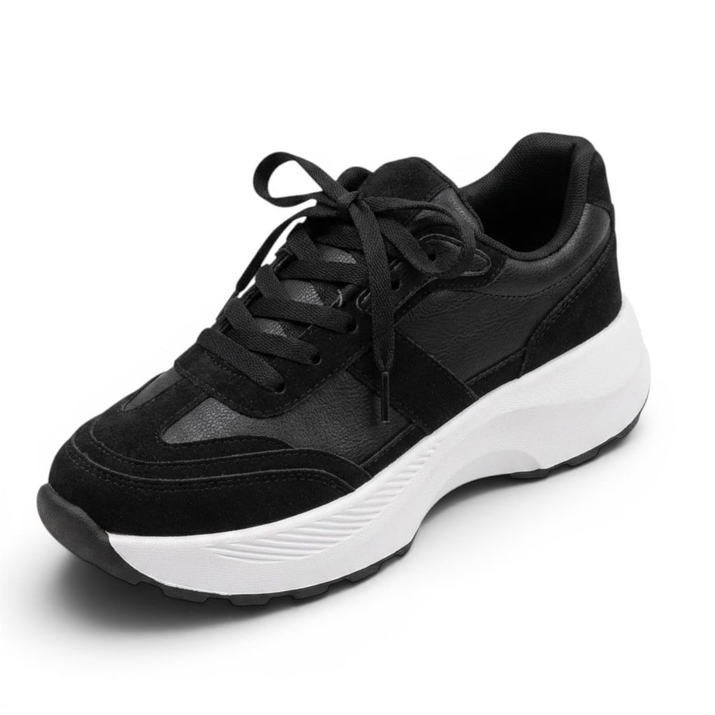 ZAPATILLA ESCOLAR NIÑA PLATAFORMA 4 CM 2086-50 COLOR NEGRO - 1