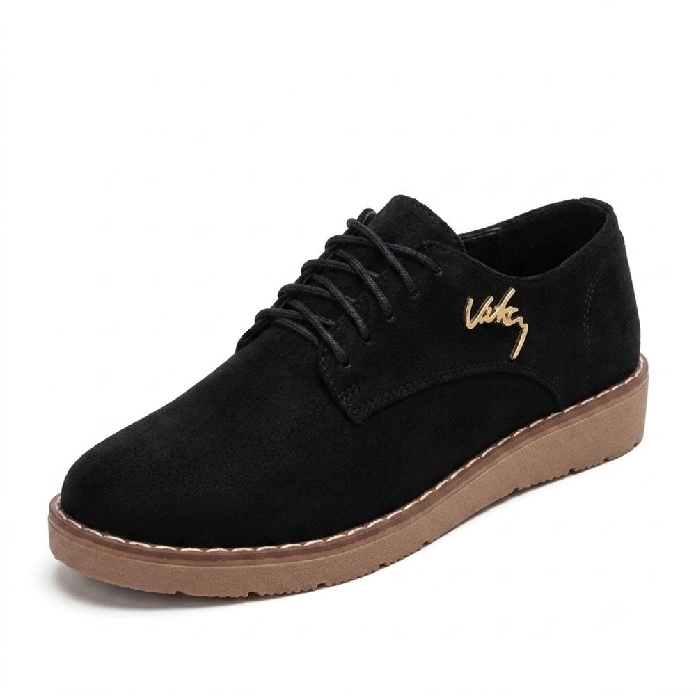 ZAPATO 2086-48 GAMUZA OX-FORD NEGRO - 1
