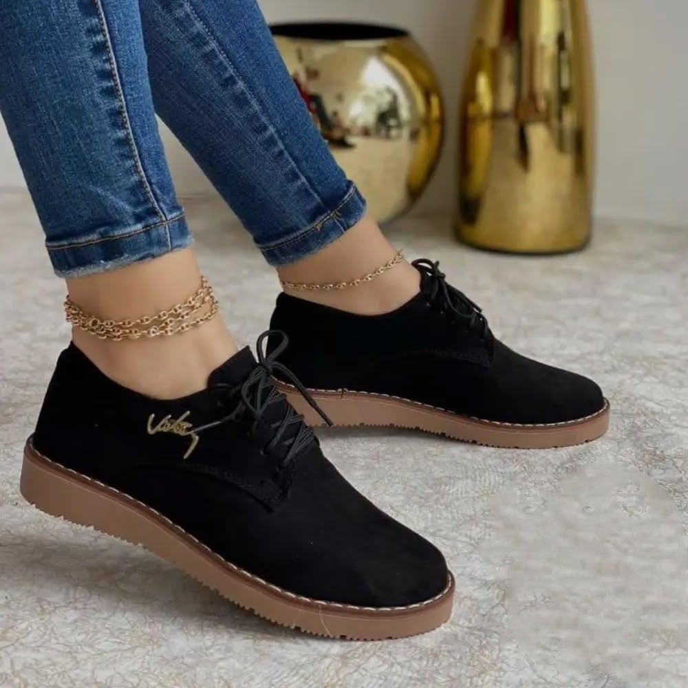 ZAPATO 2086-48 GAMUZA OX-FORD NEGRO - 2