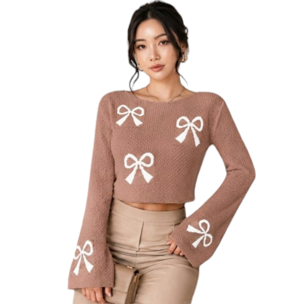 POLO MUJER LAZO MALLA DOM464G-18 HILO TACTO ALGODON COLOR CARAMELO - 1
