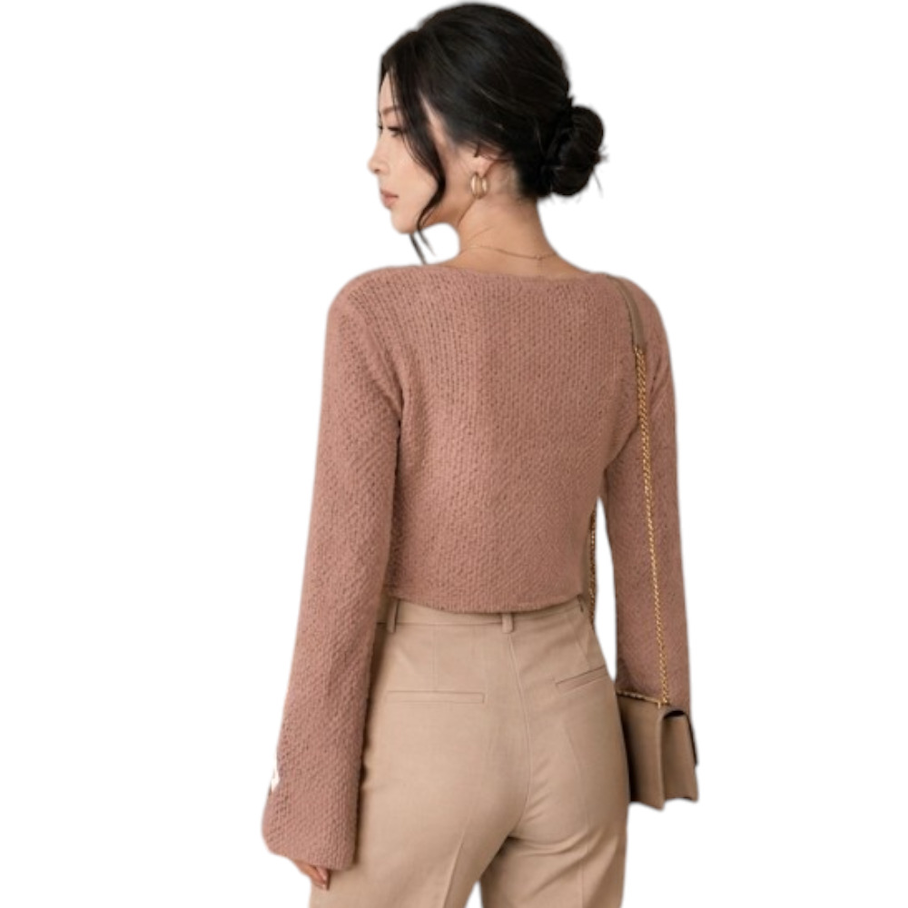 POLO MUJER LAZO MALLA DOM464G-18 HILO TACTO ALGODON COLOR CARAMELO - 2