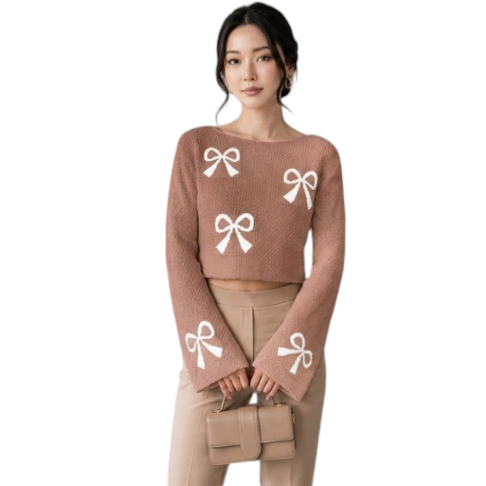 POLO MUJER LAZO MALLA DOM464G-18 HILO TACTO ALGODON COLOR CARAMELO - 3