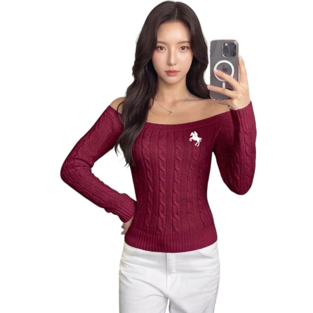 SUETER MUJER HOJAL POTRA ROXY-24 HILO CASIMIR COLOR VINO - 1