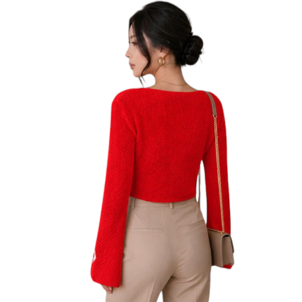 POLO MUJER LAZO MALLA DOM464G-18 HILO TACTO ALGODON COLOR ROJO - 2