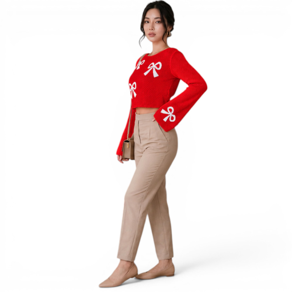 POLO MUJER LAZO MALLA DOM464G-18 HILO TACTO ALGODON COLOR ROJO - 4