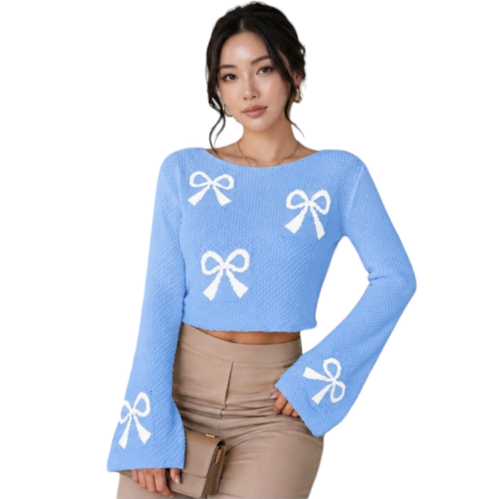 POLO MUJER LAZO MALLA DOM464G-18 HILO TACTO ALGODON COLOR CELESTE - 1