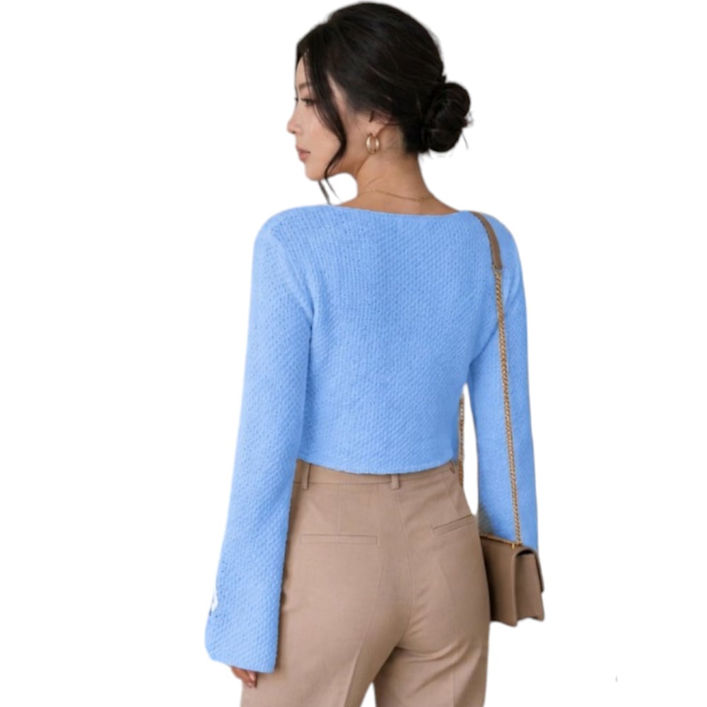 POLO MUJER LAZO MALLA DOM464G-18 HILO TACTO ALGODON COLOR CELESTE - 2