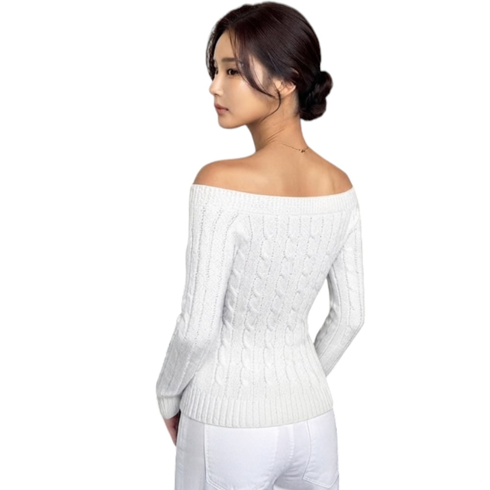 SUETER MUJER HOJAL POTRA ROXY-24 HILO CASIMIR COLOR PERLA - 2