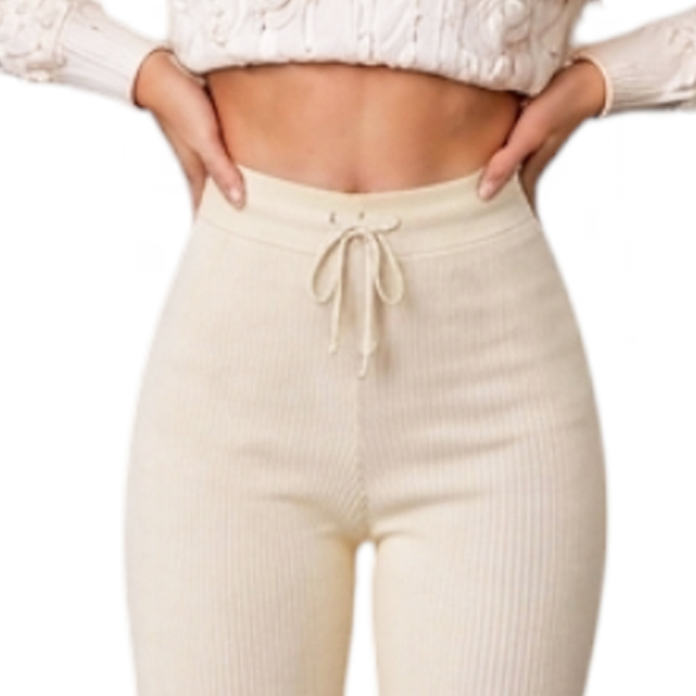 PANTALON MUJER ROXY-25 PALAZO PRETINA HILO TACTO ALGODON COLOR CRUDO - 5