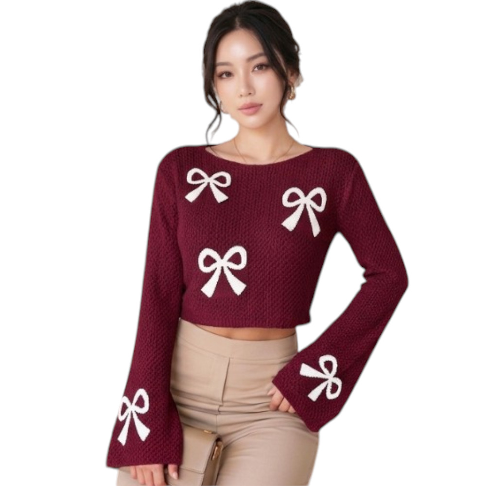 POLO MUJER LAZO MALLA DOM464G-18 HILO TACTO ALGODON COLOR VINO - 1