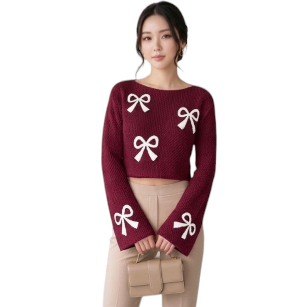 POLO MUJER LAZO MALLA DOM464G-18 HILO TACTO ALGODON COLOR VINO - 3