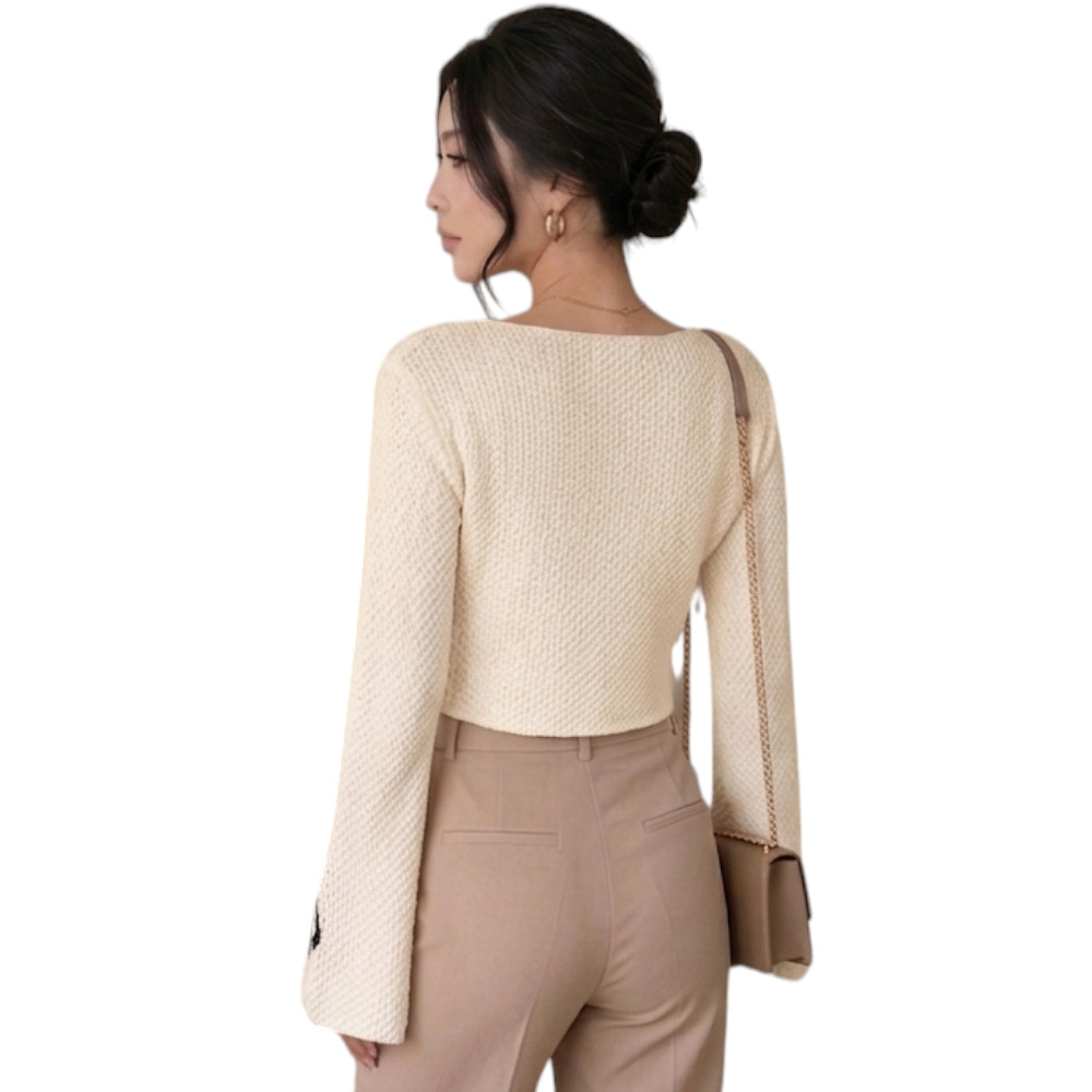 POLO MUJER LAZO MALLA DOM464G-18 HILO TACTO ALGODON COLOR CRUDO - 2