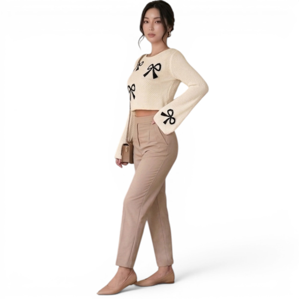 POLO MUJER LAZO MALLA DOM464G-18 HILO TACTO ALGODON COLOR CRUDO - 4