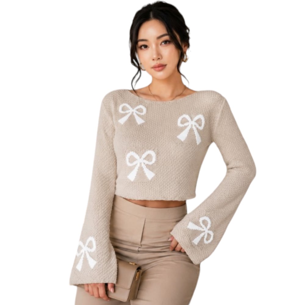 POLO MUJER LAZO MALLA DOM464G-18 HILO TACTO ALGODON COLOR BEIGE - 1