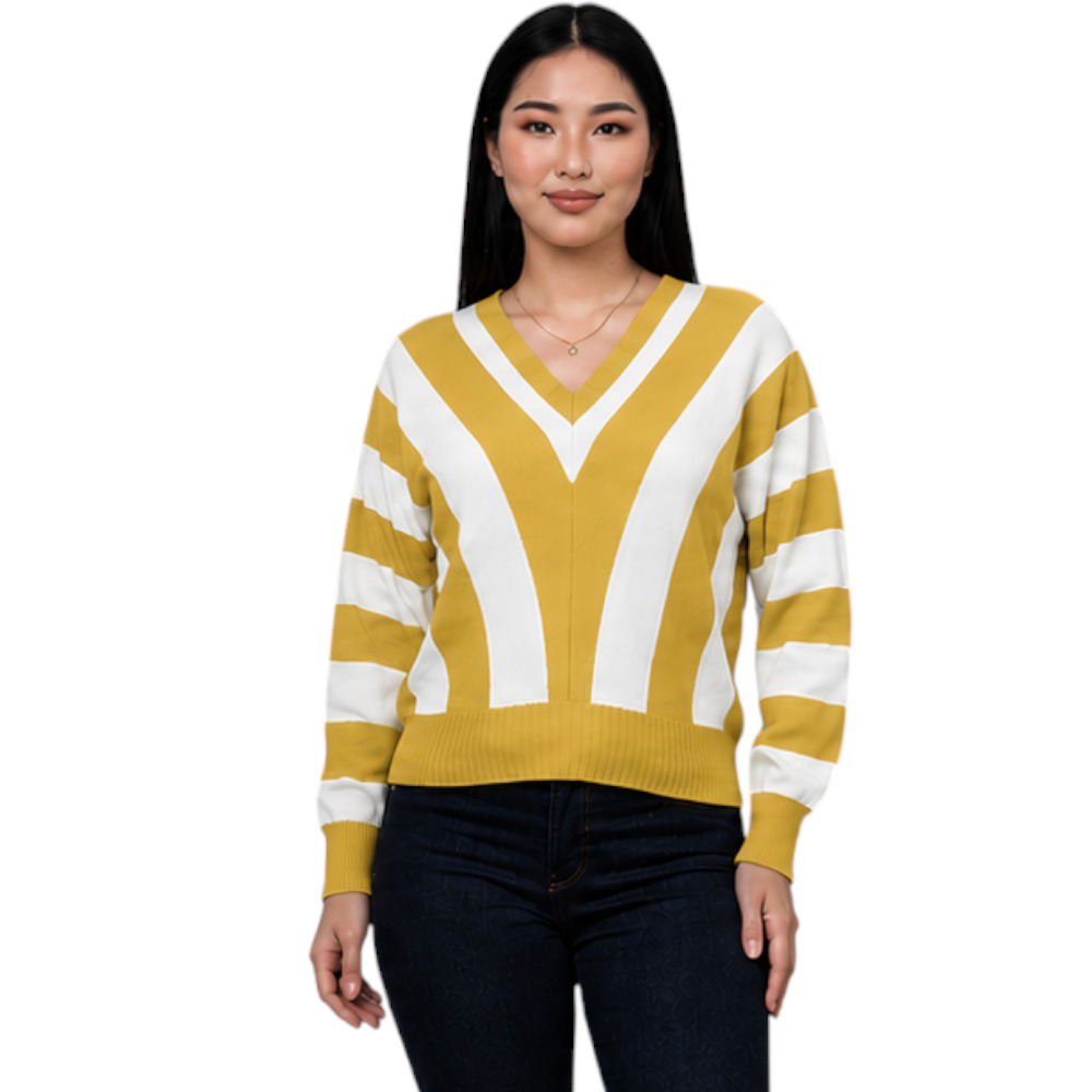 SUETER MUJER CASUAL MAD272G-25 ZAFIRO V HILO TACTO ALGODON COLOR AGUA - 1