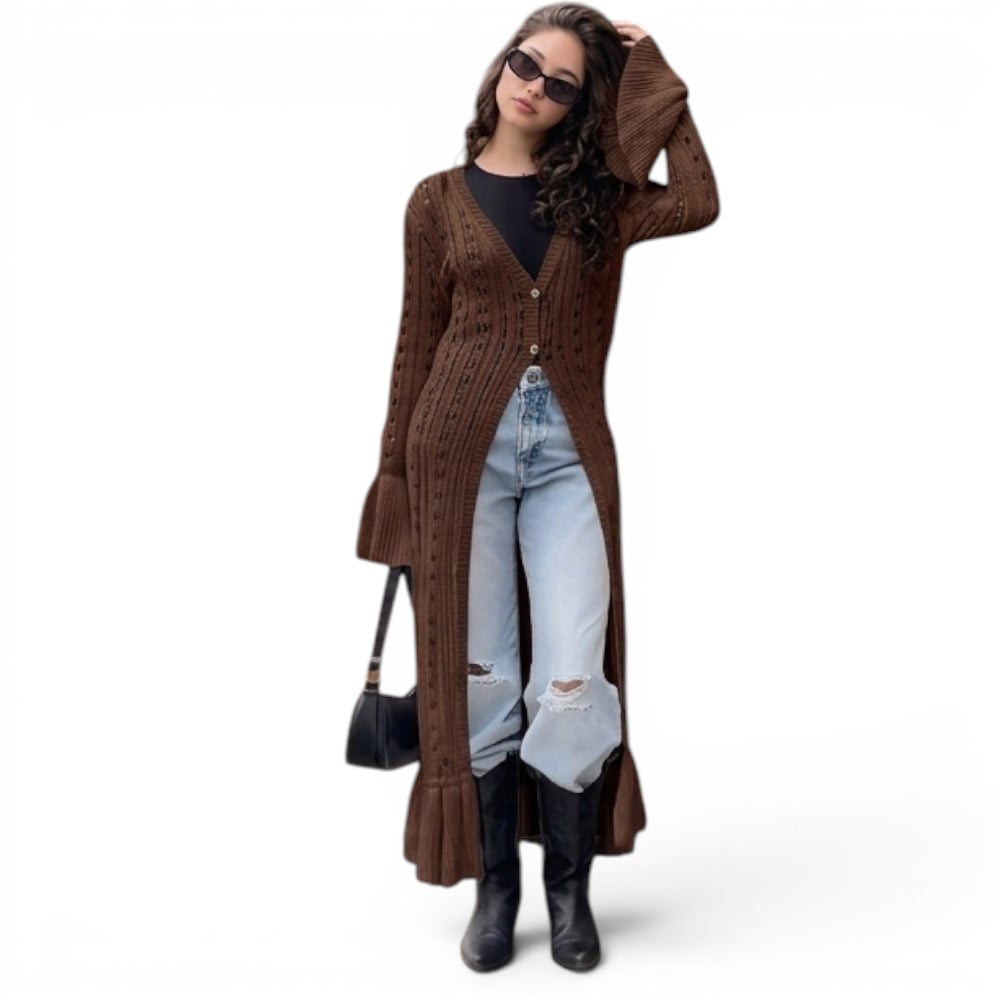 CAPA MAXI MUJER BRA127C-45 MULTIUSO HILO TACTO ALGODON COLOR CHOCOLATE - 3
