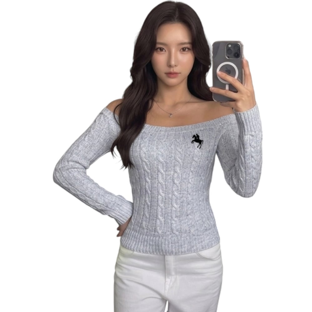 SUETER MUJER HOJAL POTRA ROXY-24 HILO CASIMIR COLOR PLOMO MELANGE - 1