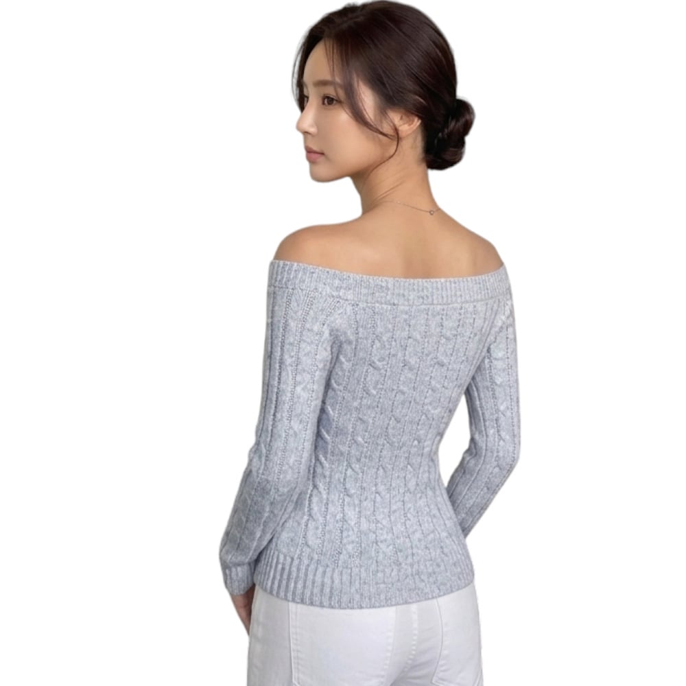 SUETER MUJER HOJAL POTRA ROXY-24 HILO CASIMIR COLOR PLOMO MELANGE - 2