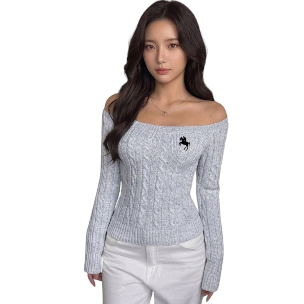 SUETER MUJER HOJAL POTRA ROXY-24 HILO CASIMIR COLOR PLOMO MELANGE - 3