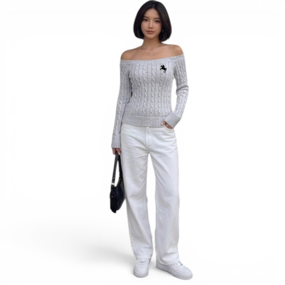 SUETER MUJER HOJAL POTRA ROXY-24 HILO CASIMIR COLOR PLOMO MELANGE - 4