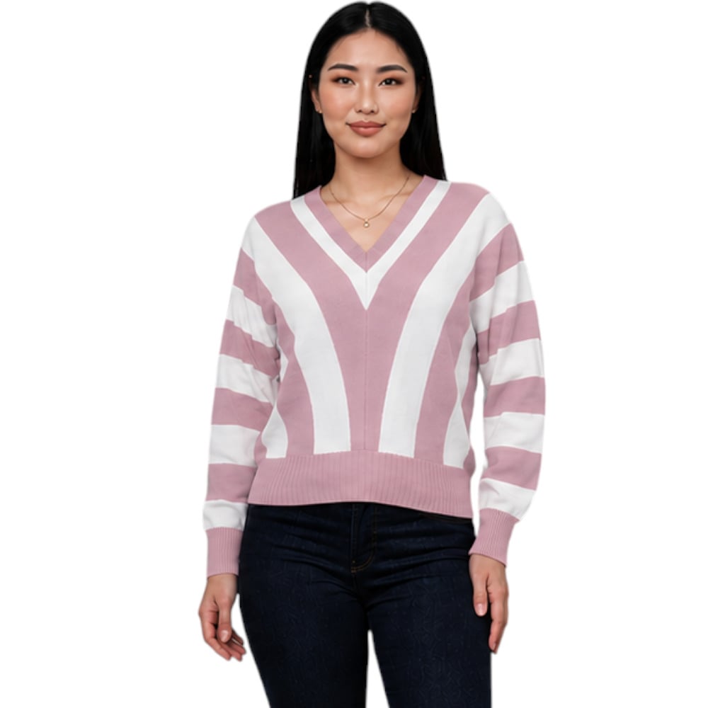 SUETER MUJER CASUAL MAD272G-25 ZAFIRO V HILO TACTO ALGODON COLOR OLIVO - 1