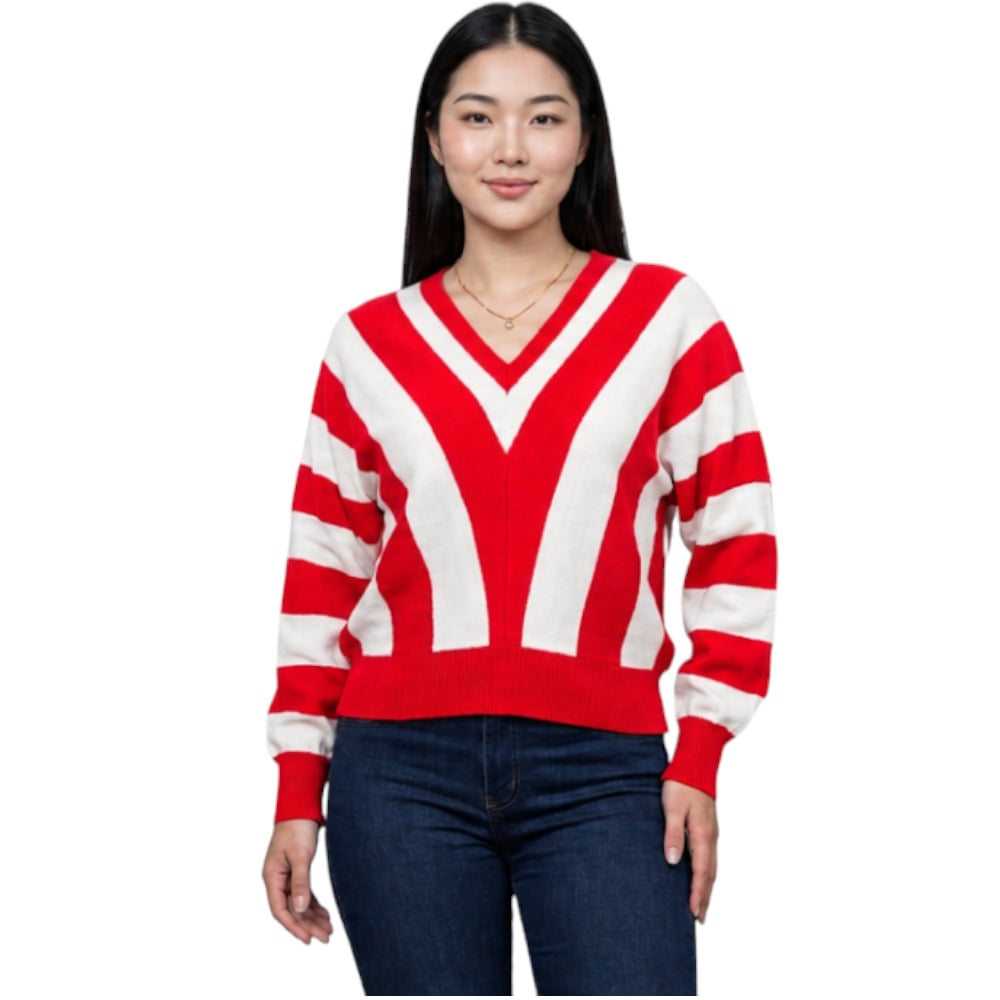 SUETER MUJER CASUAL MAD272G-25 ZAFIRO V HILO TACTO ALGODON COLOR PISTACHO - 1
