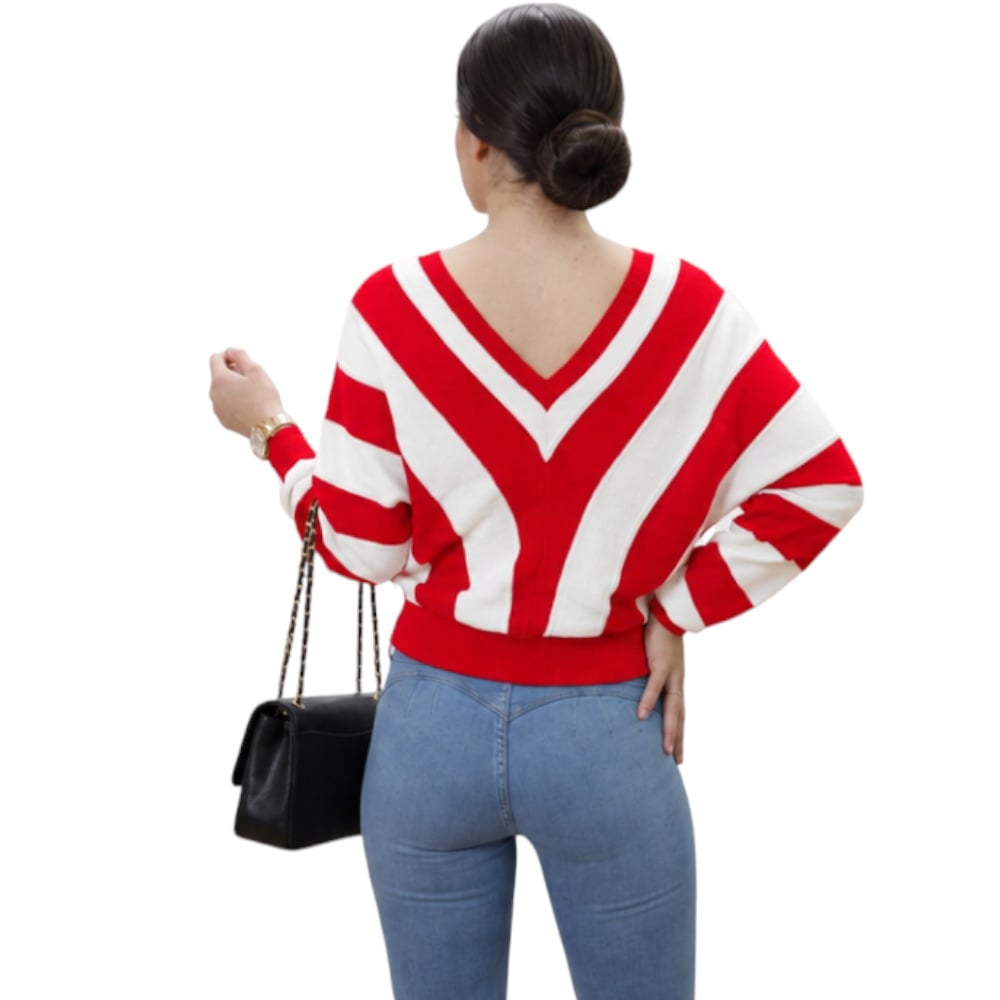 SUETER MUJER CASUAL MAD272G-25 ZAFIRO V HILO TACTO ALGODON COLOR PISTACHO - 2