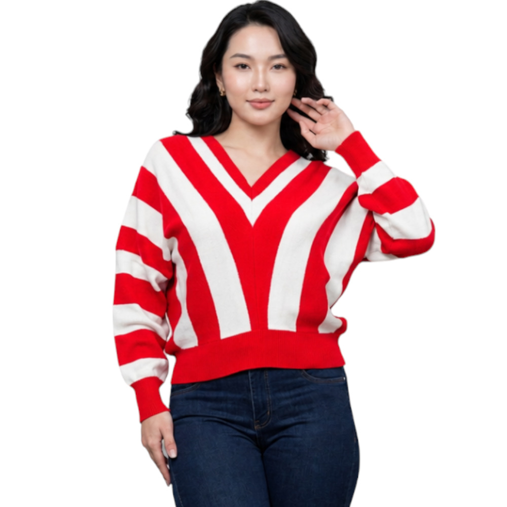 SUETER MUJER CASUAL MAD272G-25 ZAFIRO V HILO TACTO ALGODON COLOR PISTACHO - 4