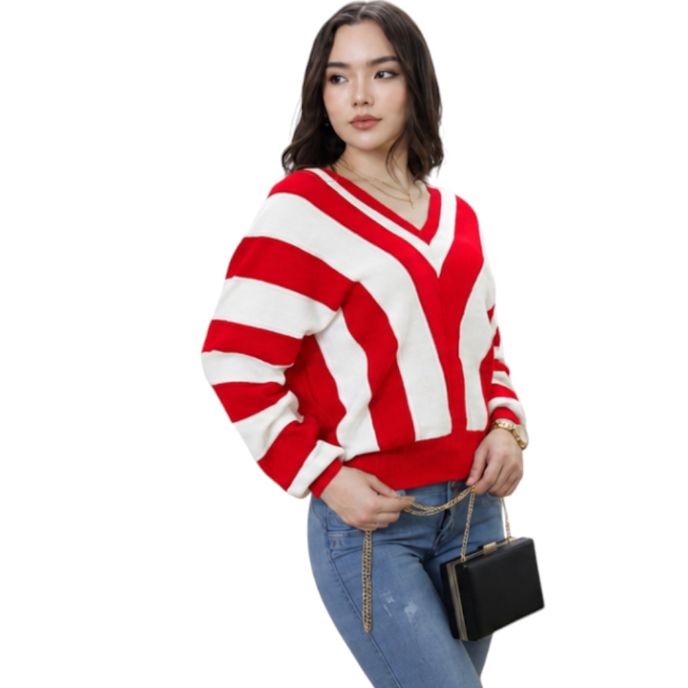 SUETER MUJER CASUAL MAD272G-25 ZAFIRO V HILO TACTO ALGODON COLOR PISTACHO - 5
